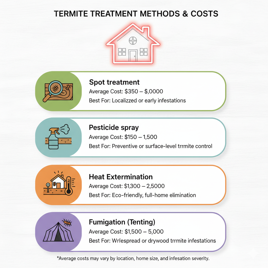 Average Cost of Termite Treatments by Method